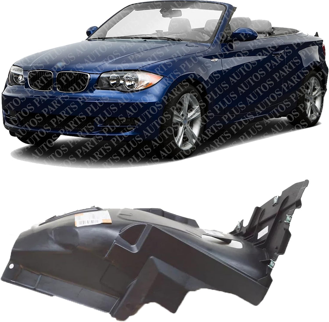 Front Section Fender Liner Left Driver Side Direct Replacement Compatible With 2008-2013 BMW 1-Series BM1248104 51118045961