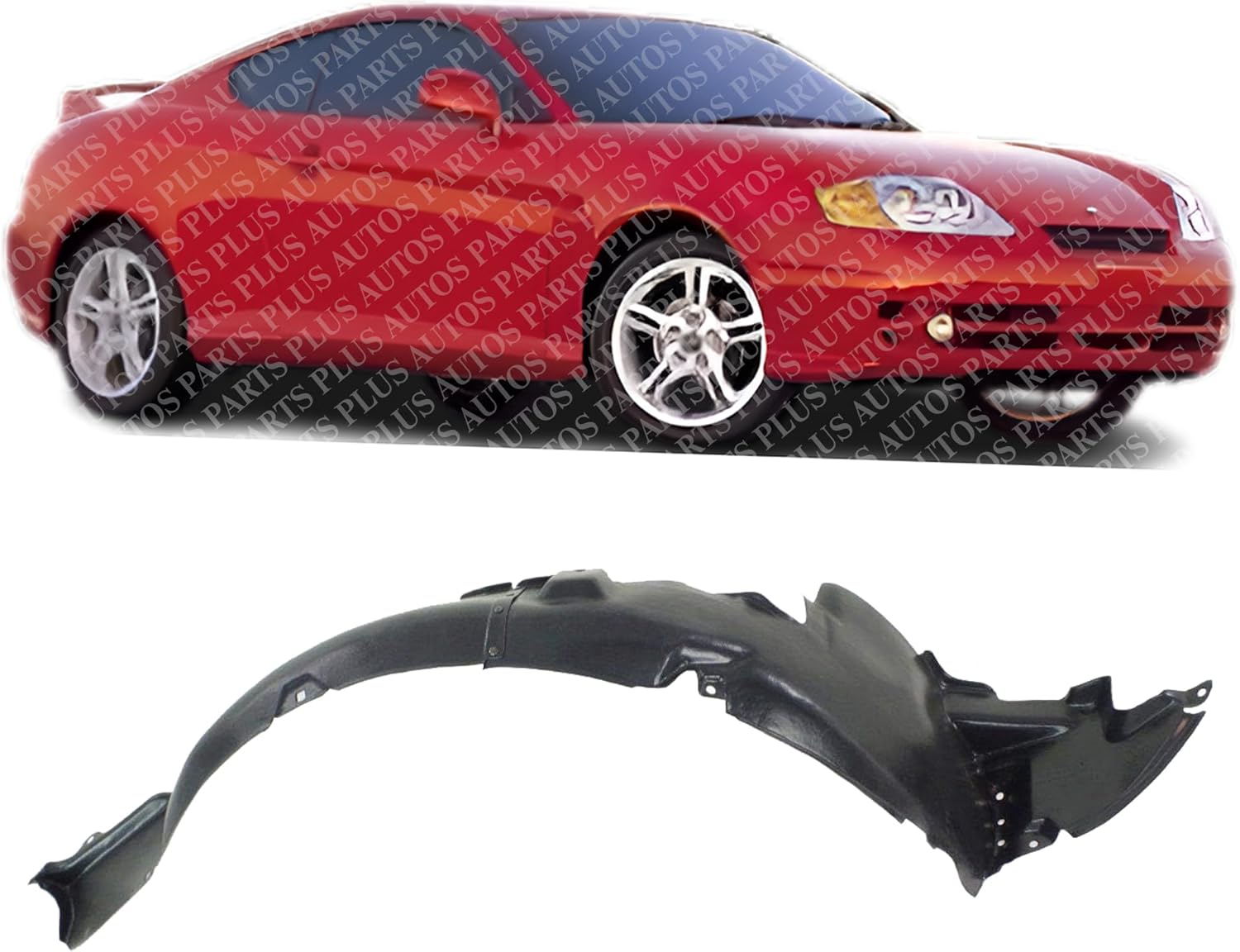 Front Fender Liner Right Passenger Side Direct Replacement Compatible With 2003-2004 Hyundai Tiburon HY1249110 868122C000