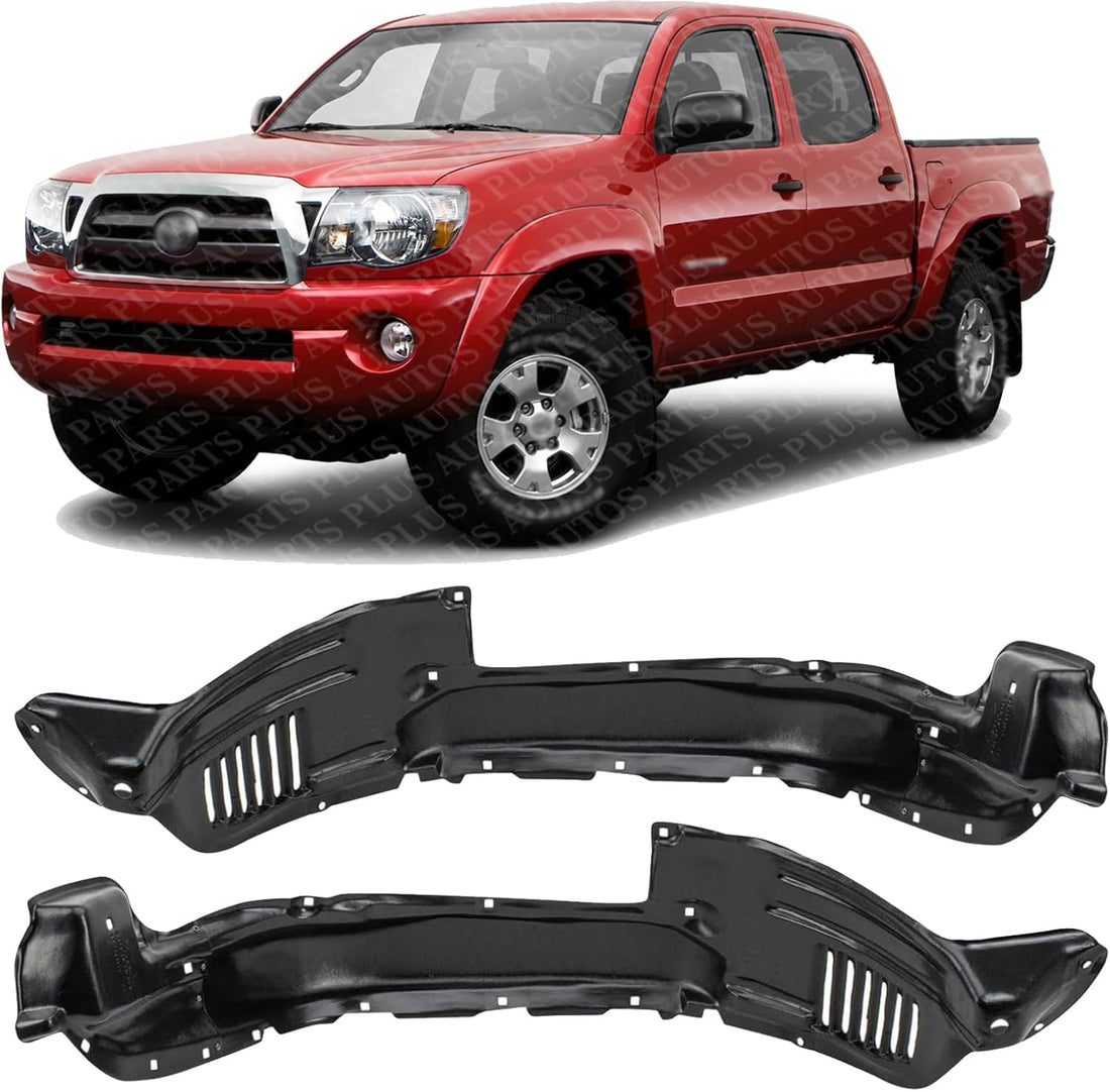 Set Of 2 Front Fender Liner Plastic Left Driver & Right Passenger Side Direct Replacement Compatible With 2005-2011 Toyota Tacoma TO1249134 TO1248134 5387504150 5387604150