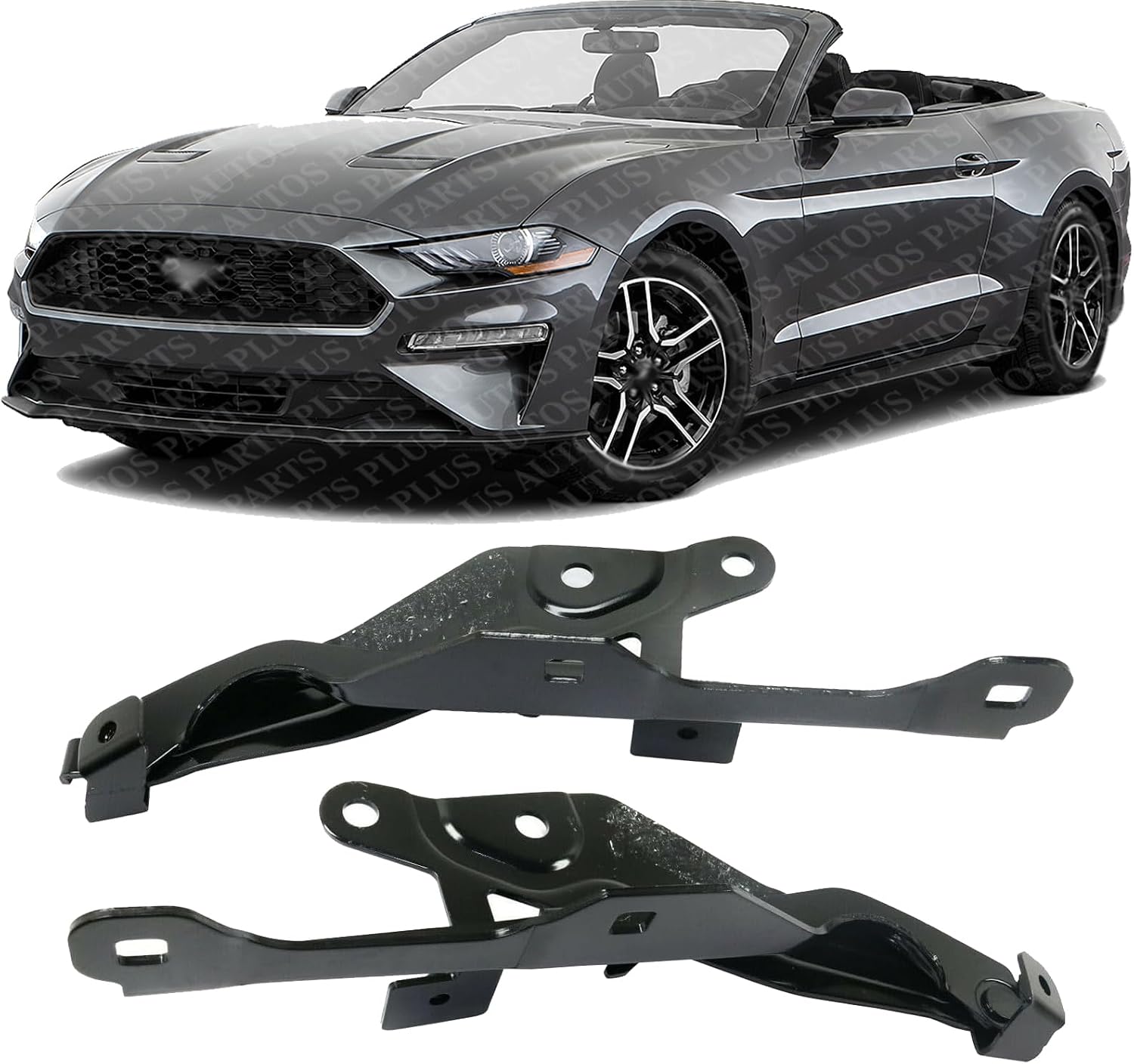 Set of 2 Front Hood Hinge Steel Left Driver & Right Passenger Side Direct Replacement Compatible with 2018-2023 Ford Mustang FO1236179 FO1236178 JR3Z16796A R3Z16797A