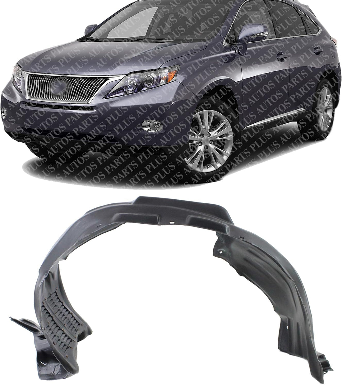 Front Fender Liner Left Driver Side Direct Replacement Compatible With 2010-2013 Lexus RX350 / 2010-2012 RX450h LX1248110 538060E020