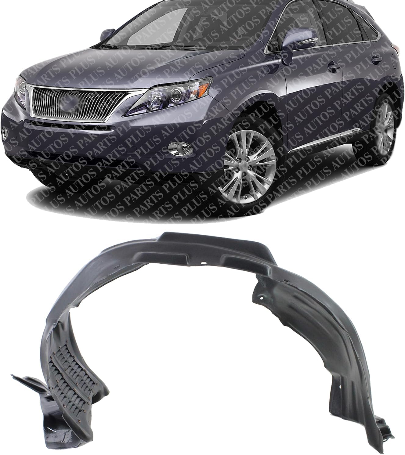 Front Fender Liner Left Driver Side Direct Replacement Compatible With 2010-2013 Lexus RX350 / 2010-2012 RX450h LX1248110 538060E020