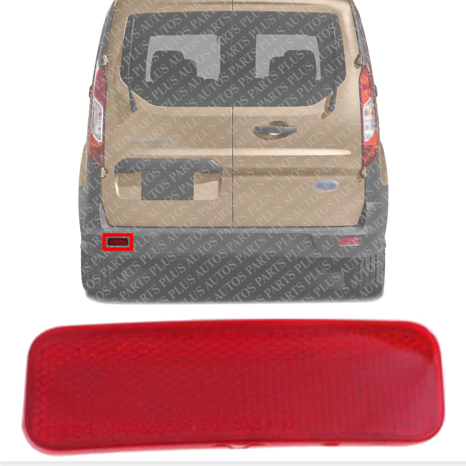 Rear Bumper Face Bar Reflector Light Left Driver Side Direct Replacement Compatible With 2014-2022 Ford Transit Connect FO1184106 BK2Z13A565A