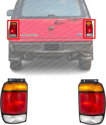 Set Of 2 Tail Light Lens And Housing Left Driver & Right Passenger Side Direct Replacement Compatible With 1995-1997 Ford Explorer FO2800113 FO2801113 F67Z13405AA F67Z13404AA