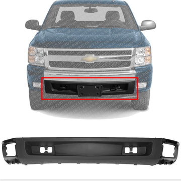 Front Bumper Lower Valance Air Deflector Textured With TowHook Holes Direct Replacement Compatible With 2007-2013 Chevrolet Silverado 1500 GM1092192 15915504