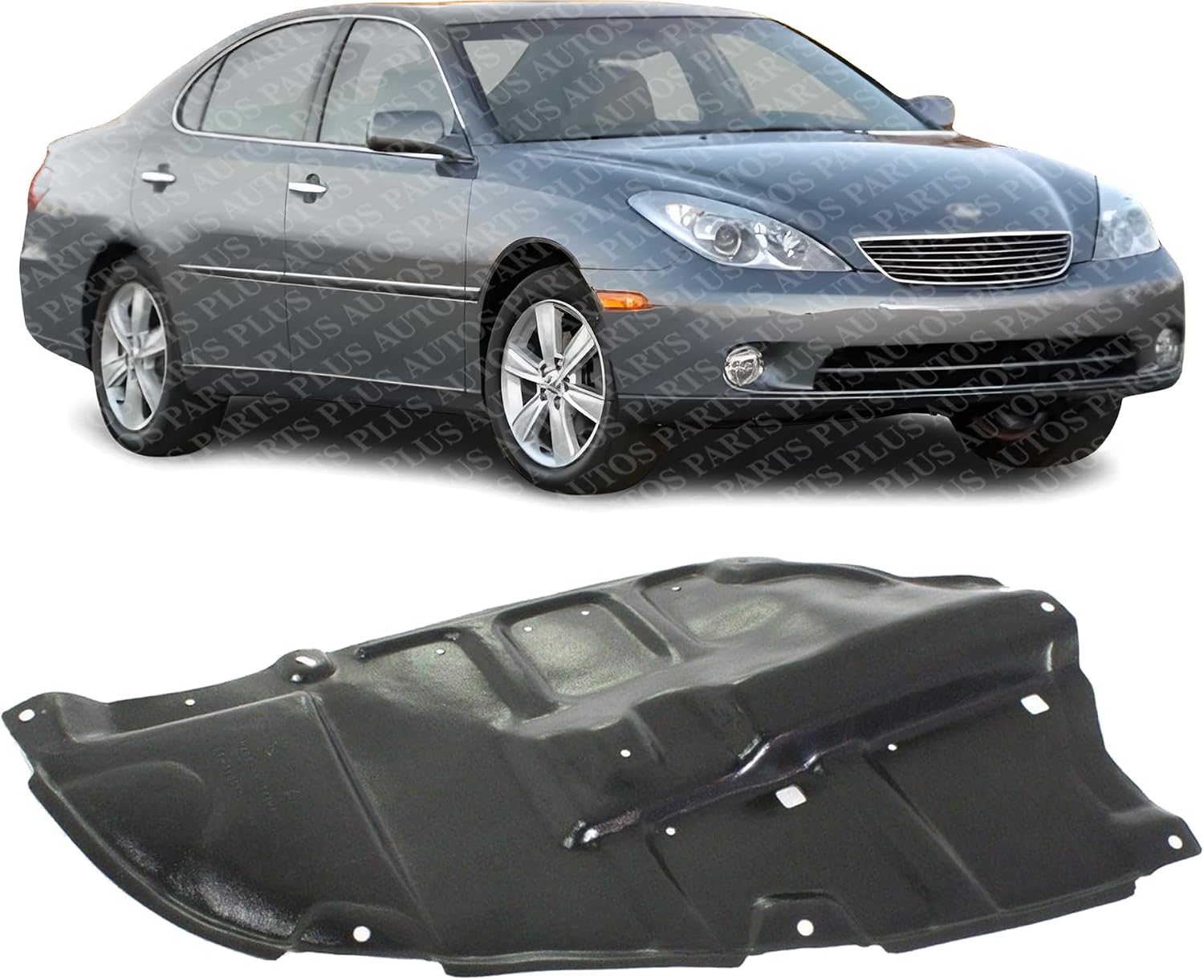 Front Engine Splash Shield Under Cover Plastic Right Passenger Side Direct Replacement Compatible with 2002-2003 Lexus ES300 / 2004-2006 ES330 LX1228102 5144133060