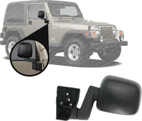 Front Mirror Manual Folding Non-Heated Textured Right Passenger Side Direct Replacement Compatible With 2003-2006 Jeep Wrangler CH1321259 CH1321240 CH1321234 55395060AD 55395060AB