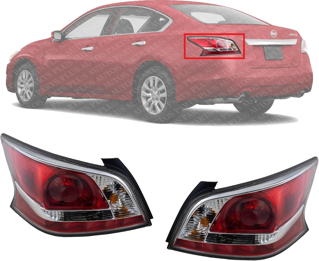 Set Of 2 Tail Light Assembly Plastic Left Driver & Right Passenger Side Direct Replacement Compatible With 2014-2015 Nissan Altima NI2801203 NI2800203 265509HM0A 265559HM0A