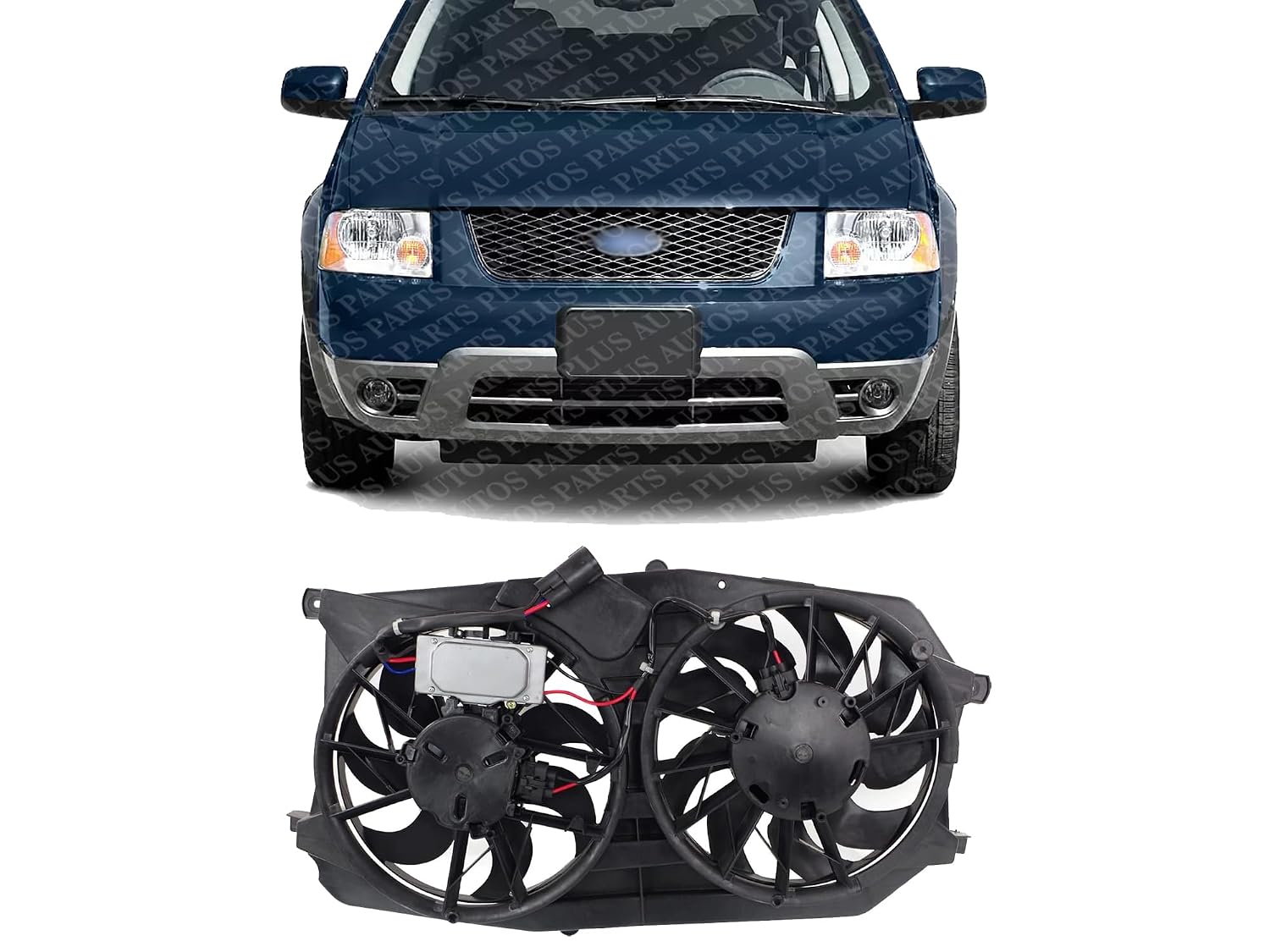 Front Radiator & A/C Condenser Fan Shroud Assembly Direct Replacement Compatible with 2005-2007 Five Hundred FO3115158 5F9Z8C607BM