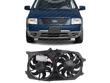 Front Radiator & A/C Condenser Fan Shroud Assembly Direct Replacement Compatible with 2005-2007 Five Hundred FO3115158 5F9Z8C607BM