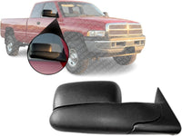 Front Towing Mirror Manual Adjust & Folding Non-Heated Textured Right Passenger Side Direct Replacement Compatible With 1994-2001 Dodge Ram 1500/1994-2002 2500 3500 CH1320332