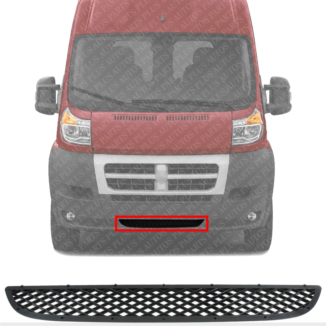 AUTOS PARTS PLUS Front Bumper Grille Lower Plastic Direct Replacement Compatible With Ram ProMaster VAN 2014-2022 CH1036145 5LT25LAHAA