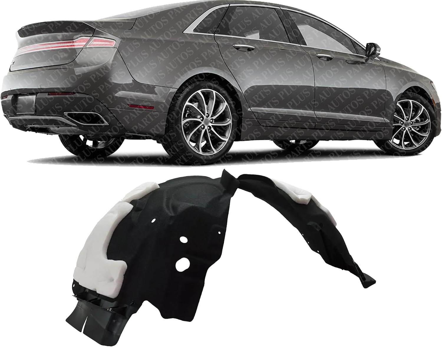 Rear Fender Liner Right Passenger Side Direct Replacement Compatible With 2013-2020 Lincoln MKZ/Hybrid FO1763104 DP5Z58278B50A