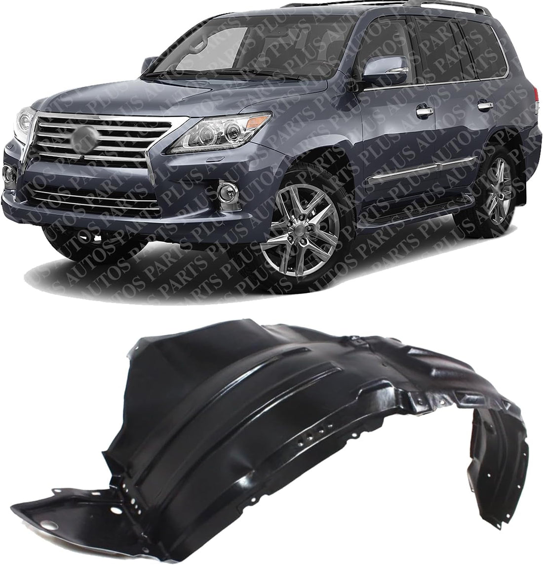Front Section Fender Liner Left Driver Side Direct Replacement Compatible With 2008-2015 Lexus LX570 LX1248107 5387660070