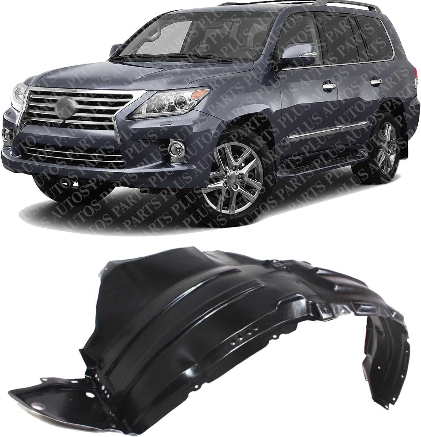 Front Section Fender Liner Left Driver Side Direct Replacement Compatible With 2008-2015 Lexus LX570 LX1248107 5387660070