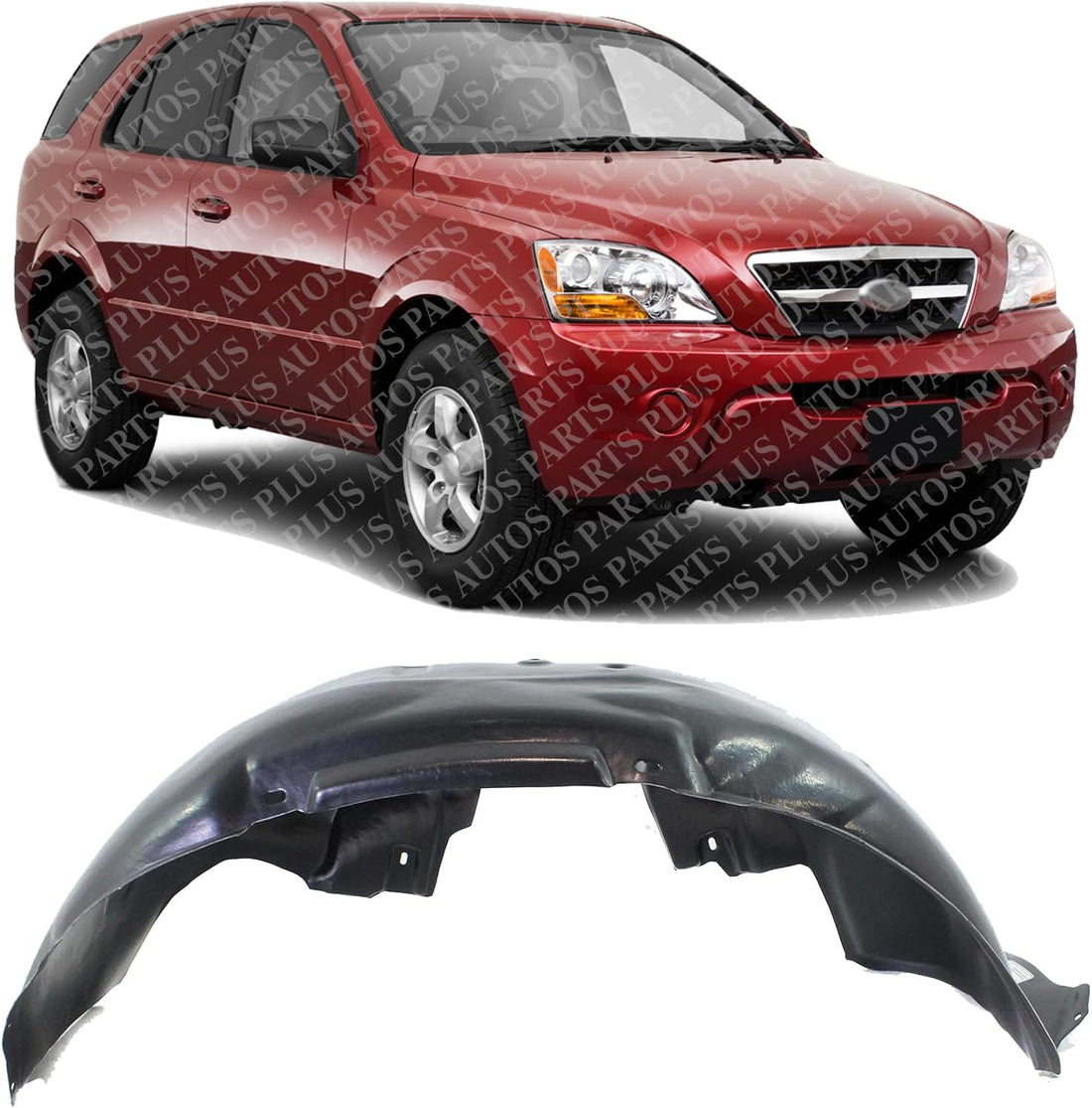 Front Fender Liner Right Passenger Side Direct Replacement Compatible With 2007-2009 Kia Sorento KI1249110 868123E500