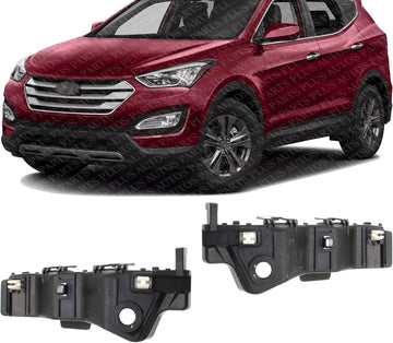 Set Of 2 Front Bumper Outer Bracket Plastic Left Driver & Right Passenger Side Direct Replacement Compatible With 2013-2018 Hyundai Santa/Xl HY1043122 HY1042122