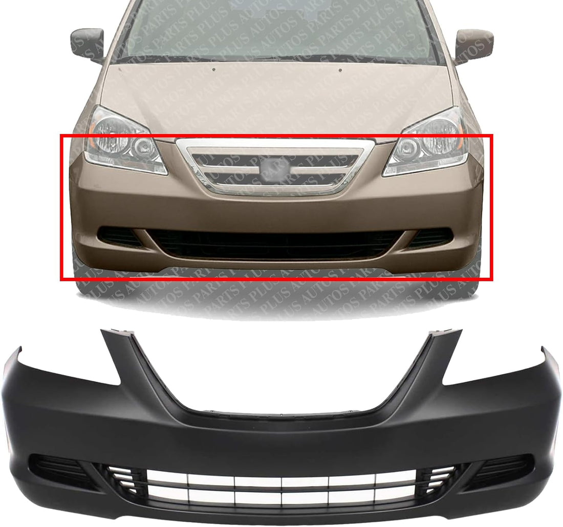 AUTOS PARTS PLUS Front Bumper Cover Primed Without Fog Light Holes Direct Replacement Compatible With 2005-2007 Honda Odyssey HO1000222 04711SHJA90ZZ