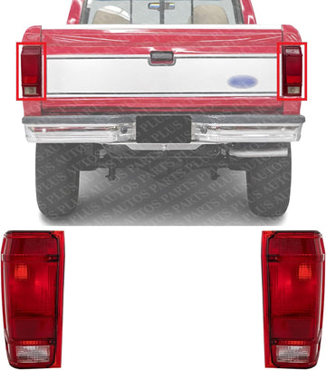 Set Of 2 Tail Light Lens And Housing Right Passenger & Left Driver Side Direct Replacement Compatible With 1991-1992 Ford Ranger FO2800143 FO2801143 F1TZ13405C F1TZ13404C