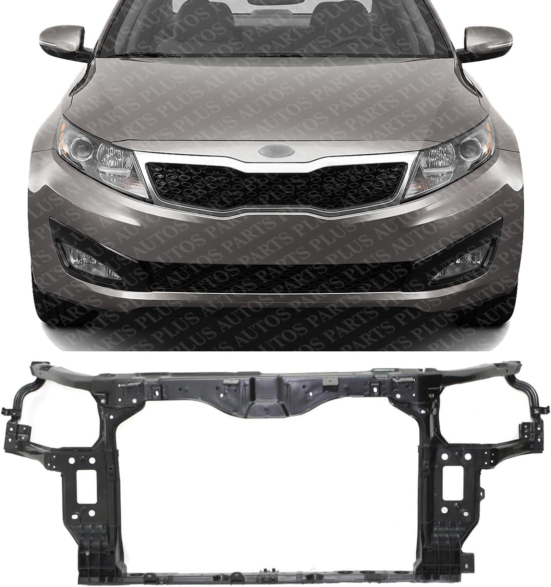Front Radiator Support Assembly Plastic With Steel Direct Replacement Compatible With 2012-2013 Kia Optima KI1225159 641014C000