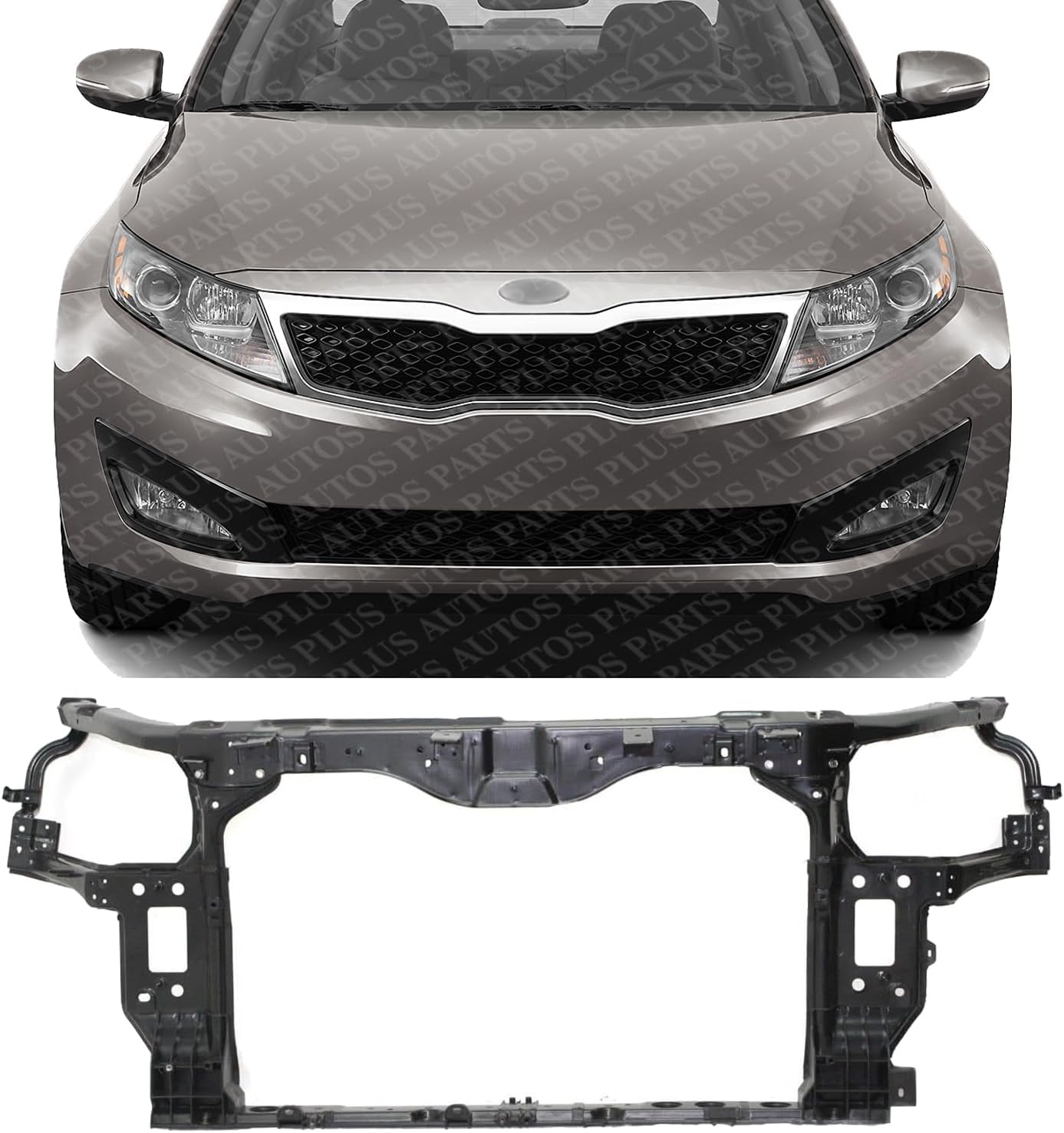 Front Radiator Support Assembly Plastic With Steel Direct Replacement Compatible With 2012-2013 Kia Optima KI1225159 641014C000