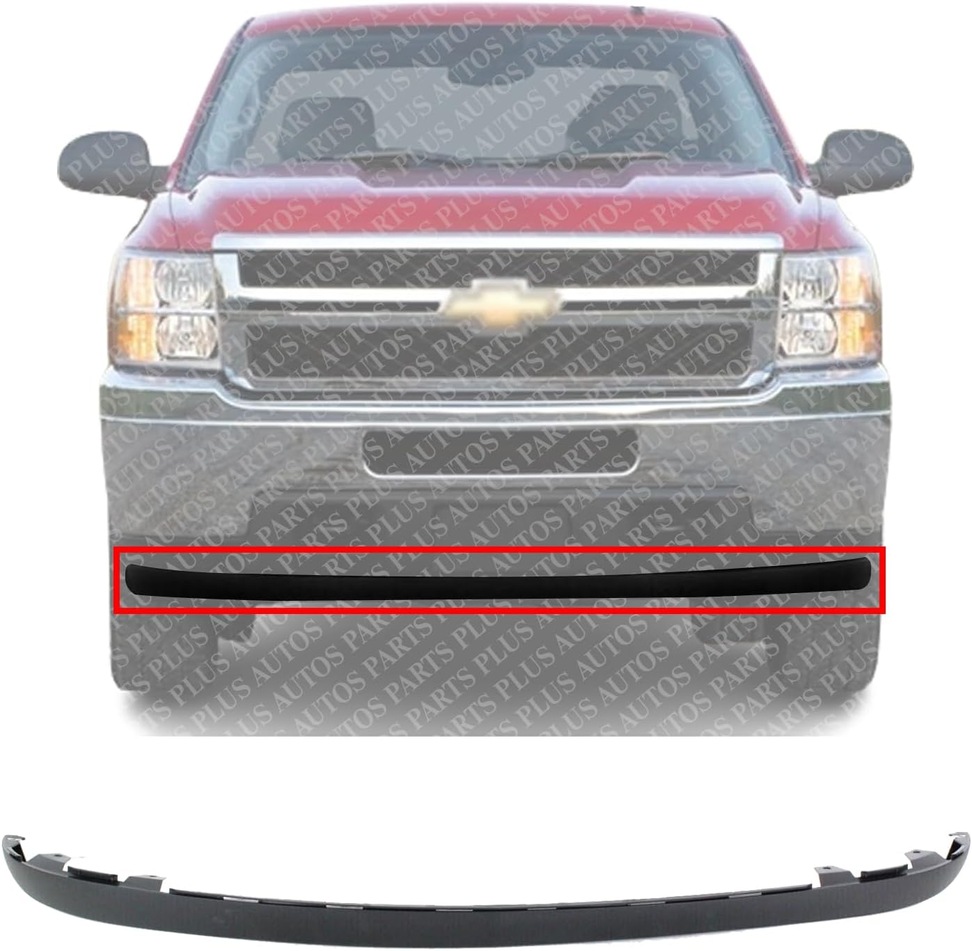 Front Bumper Lower Valance Air Deflector Extension Textured Direct Replacement Compatible With 2011-2014 Chevrolet Silverado 2500HD 3500HD GM1095195 20845670