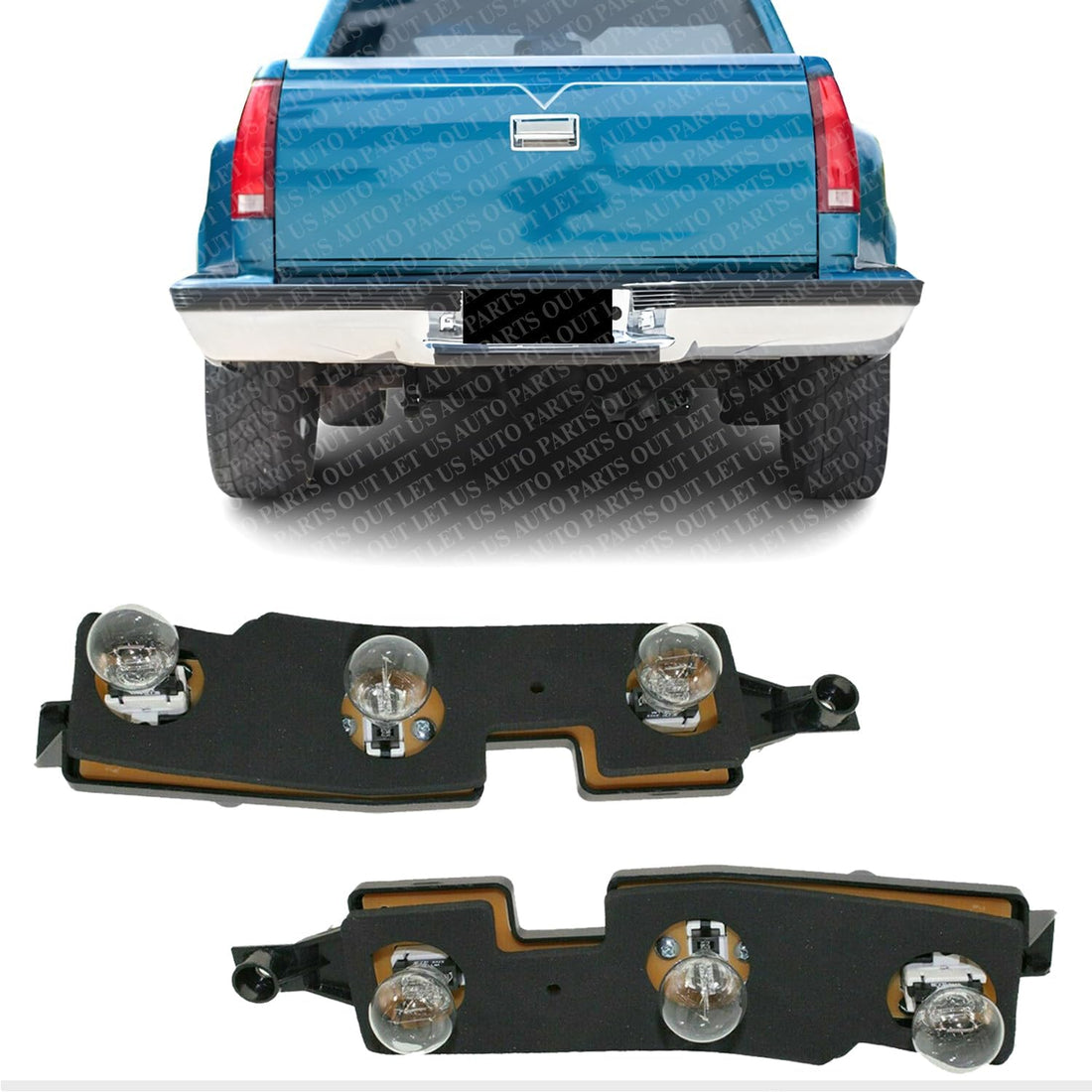 Set Of 2 Tail Light Connector Plate Left Driver & Right Passenger Side Direct Replacement Compatible With 1988-2001 Chevrolet & GMC C/K Series GM2807101 GM2806101