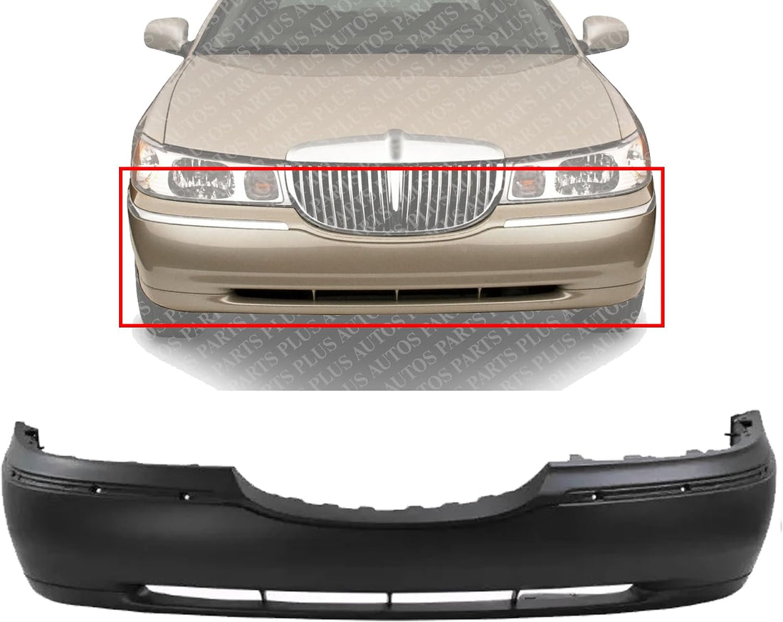 AUTOS PARTS PLUS Front Bumper Cover Primed Direct Replacement Compatible With 1998-2002 Lincoln Town Car FO1000420 F8VZ17D957BA