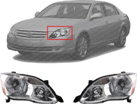 Set Of 2 Front Head Light Assembly Plastic Left Driver & Right Passenger Side Direct Replacement Compatible With 2005-2007 Toyota Avalon TO2502162 TO2503162 81150AC050 81110AC050