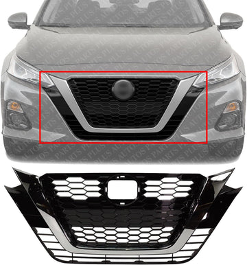 Front Grille Gloss Primed Plastic Direct Replacement Compatible With 2019-2022 Nissan Altima NI1200292 623106CG1A