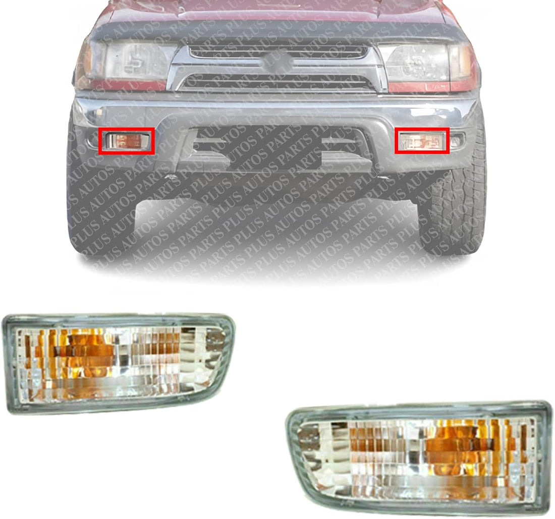 AUTOS PARTS PLUS Set Of 2 Front Signal Lamp Assembly Right Passenger & Left Driver Side Direct Replacement Compatible With 1999-2002 Toyota 4Runner TO2531133 TO2530133 8151035260 8152035250