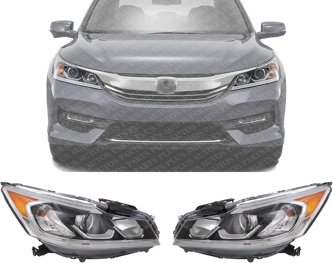 Set Of 2 Front Head Light Assembly Left Driver & Right Passenger Side Direct Replacement Compatible With 2016-2017 Honda Accord HO2503169 HO2502169 33100T2AA81 33150T2AA81