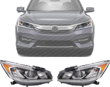 Set Of 2 Front Head Light Assembly Left Driver & Right Passenger Side Direct Replacement Compatible With 2016-2017 Honda Accord HO2503169 HO2502169 33100T2AA81 33150T2AA81
