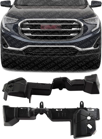 Set Of 2 Front Bumper Bracket Plastic Right Passenger & Left Driver Side Direct Replacement Compatible With 2018-2021 GMC Terrain GM1043144 GM1042144 84709614 84362702 84709616