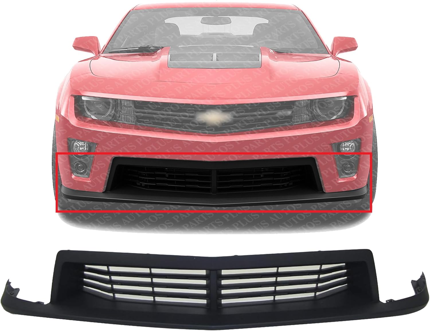 Front Bumper Grille Textured Plastic Direct Replacement Compatible With 2012-2015 Chevrolet Camaro GM1036141 22894223