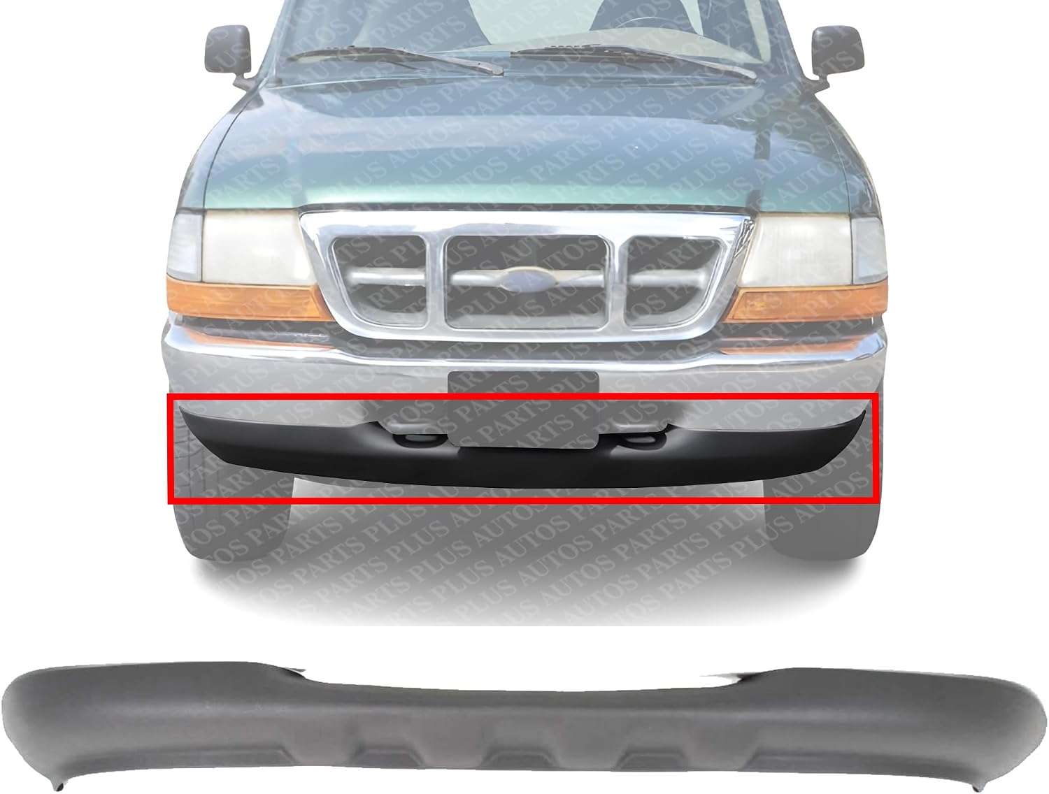 Front Bumper Lower Valance Panel Textured Plastic Direct Replacement Compatible With 1998-2000 Ford Ranger FO1095173 F87Z17626BAA
