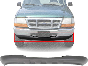 Front Bumper Lower Valance Panel Textured Plastic Direct Replacement Compatible With 1998-2000 Ford Ranger FO1095173 F87Z17626BAA