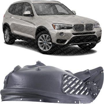Front Section Fender Liner Plastic Right Passenger Side Direct Replacement Compatible With 2011-2017 BMW X3 / 2015-2018 BMW X4 BM1249126 51717213642-PFM