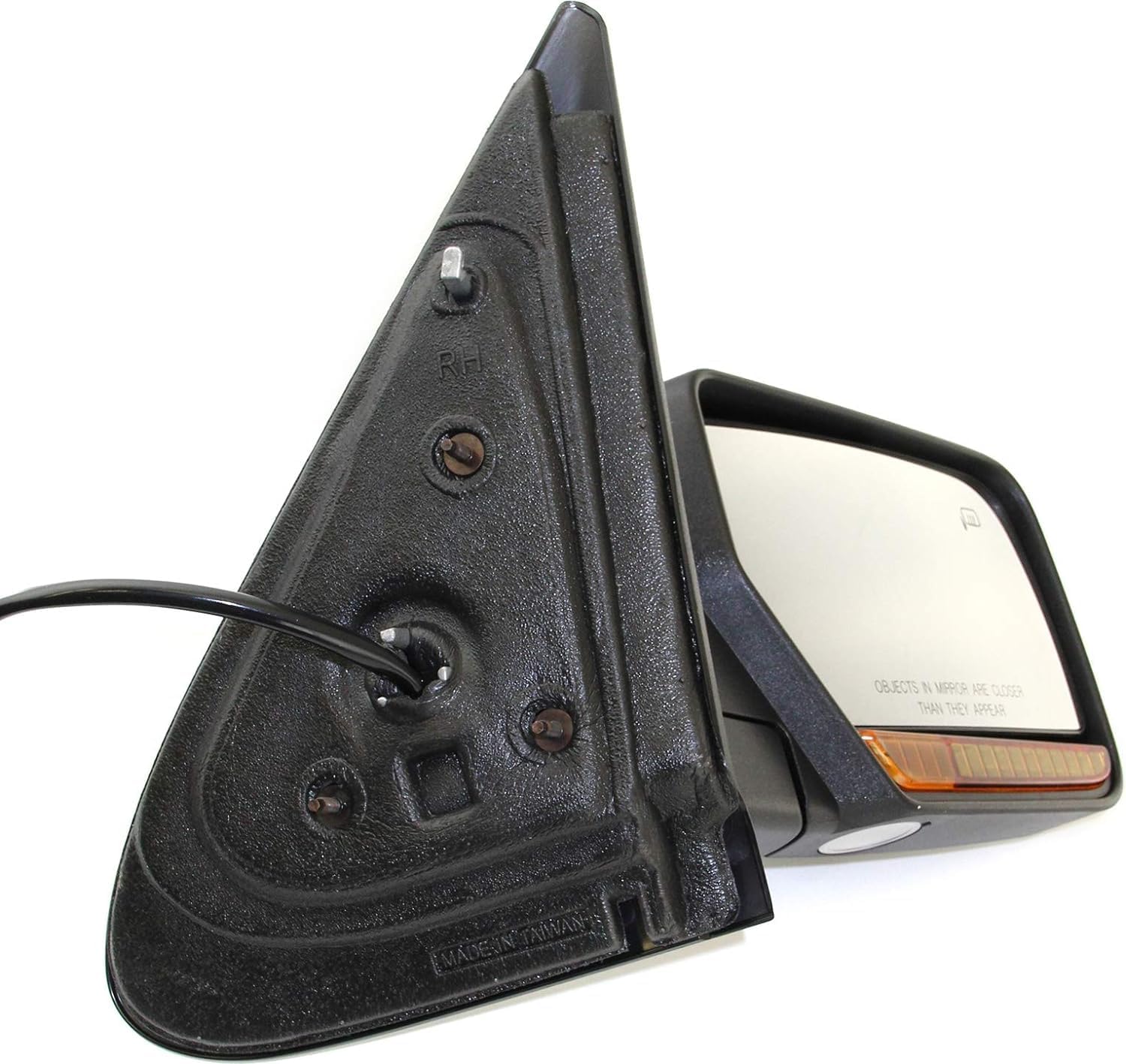 Front Power Mirror Manual Folding Heated Textured Right Passenger Side Direct Replacement Compatible With 2011 Ford Expedition FO1321363 8L1Z17682BA BL1Z17682BA-PFM