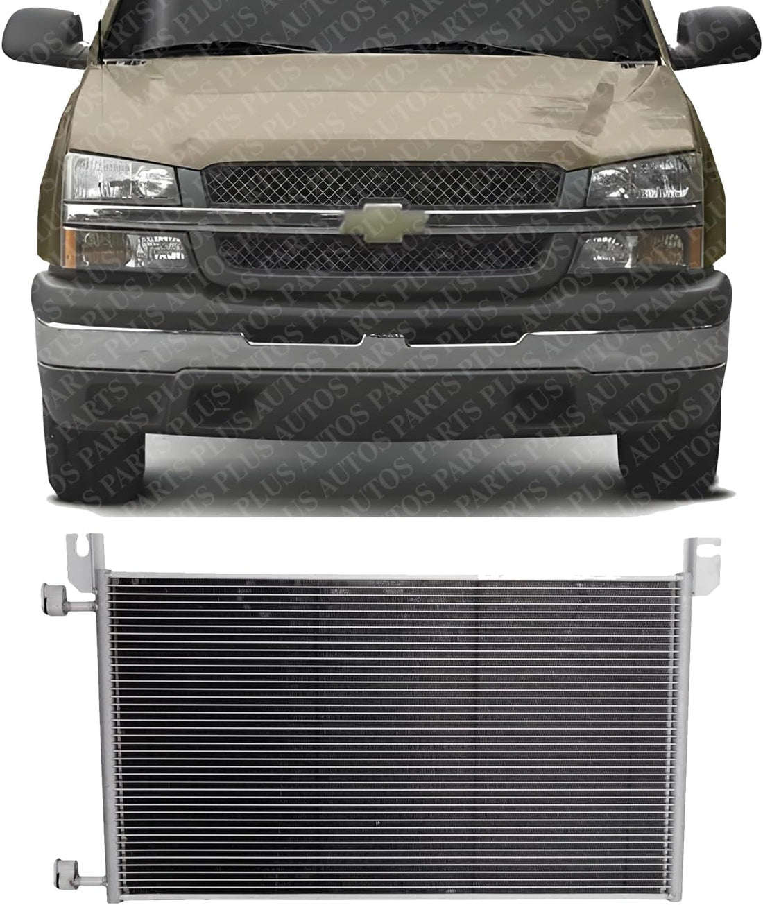 AUTOS PARTS PLUS Front A/C Condenser Aluminum Core Direct Replacement Compatible With 1999-2013 Chevrolet Silverado/GMC Sierra 1500/2001-2014 Silverado 2500 HD GM3030162 20913751
