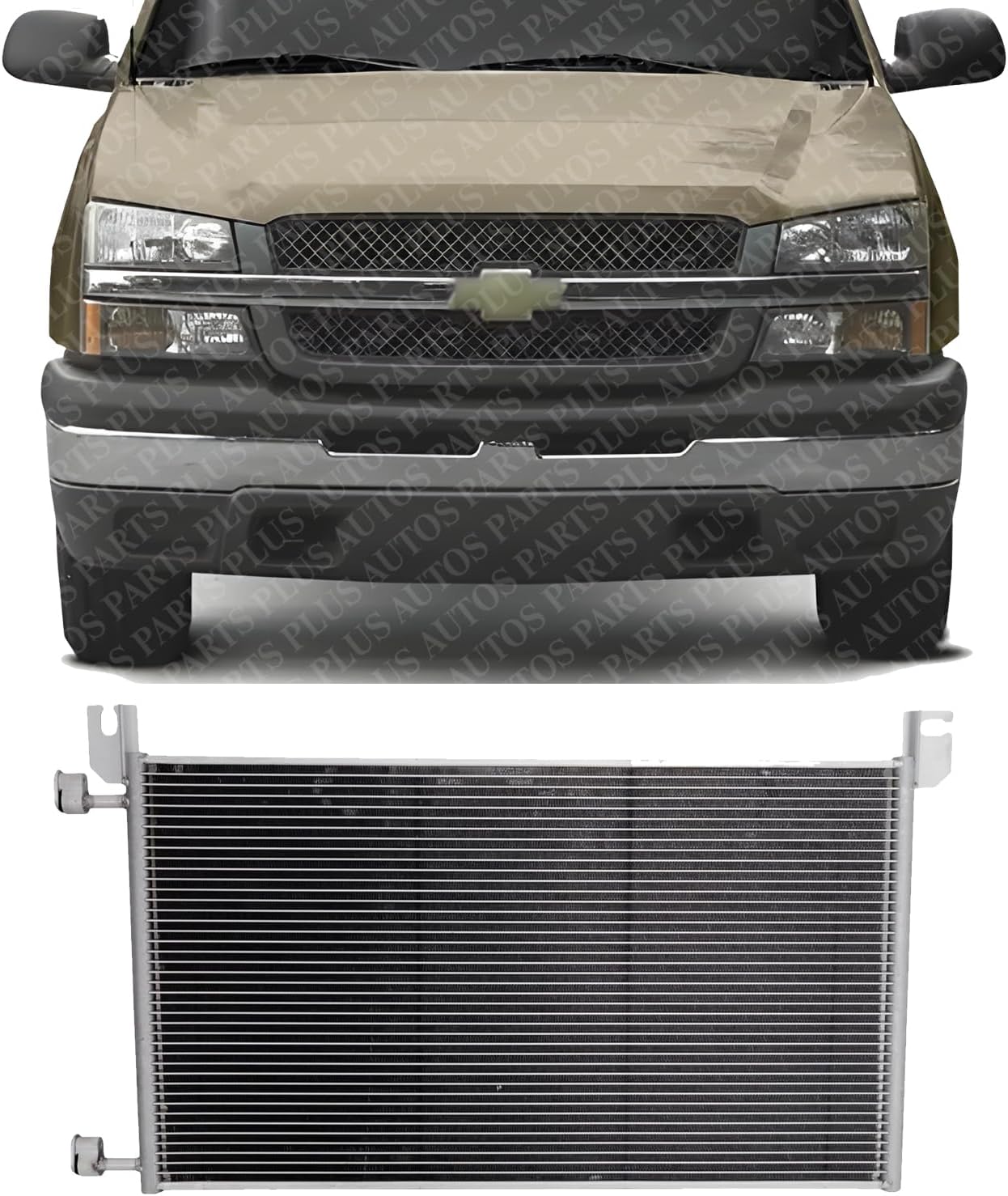 AUTOS PARTS PLUS Front A/C Condenser Aluminum Core Direct Replacement Compatible With 1999-2013 Chevrolet Silverado/GMC Sierra 1500/2001-2014 Silverado 2500 HD GM3030162 20913751