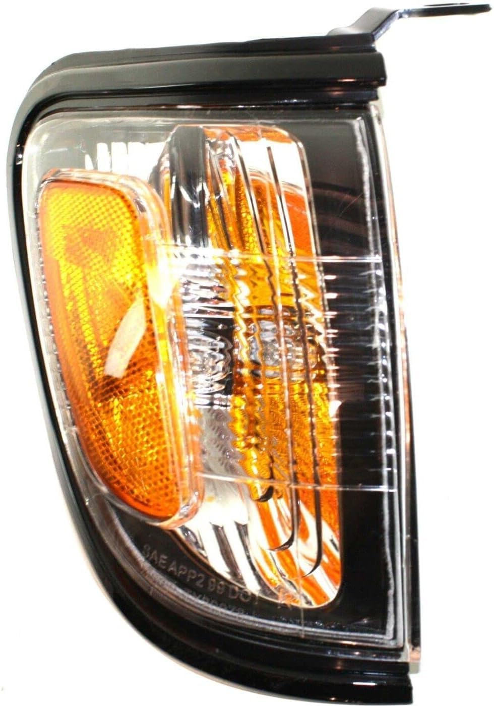 Set Of 2 Front Corner Lights Assembly With Black Trim Right Passenger & Left Driver Side Direct Replacement Compatible With 2001-2004 Toyota Tacoma TO2521163 TO2520163 8161004090C0