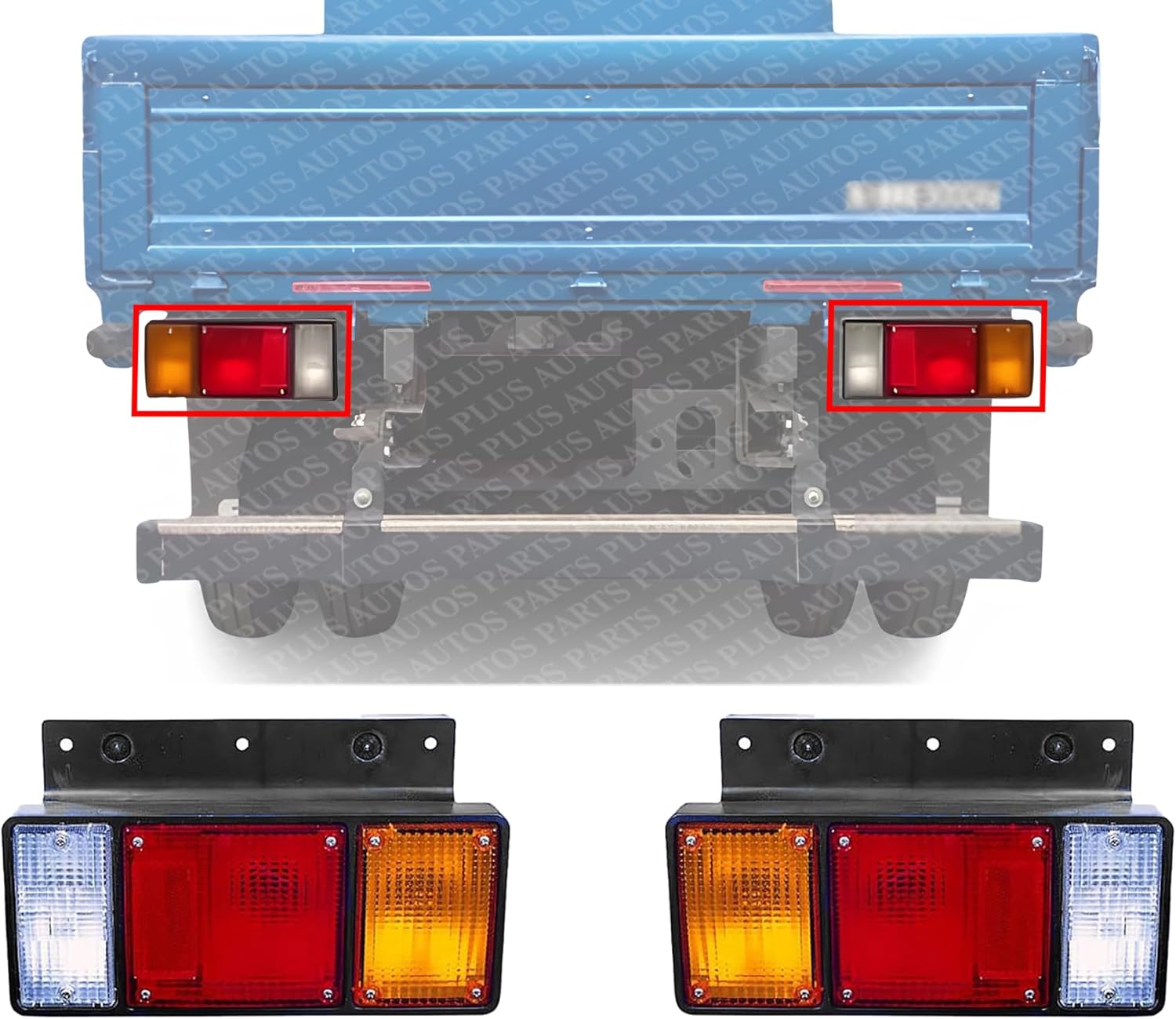 Set of 2 Tail Lights Assembly Right Passenger And Left Driver Side Direct Replacement Compatible With 1995-2010 Isuzu NQR / 1987-2010 NPR IZ2801112 IZ2800112 8970658090 8970658100
