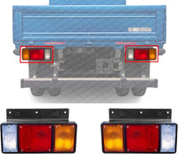 Set of 2 Tail Lights Assembly Right Passenger And Left Driver Side Direct Replacement Compatible With 1995-2010 Isuzu NQR / 1987-2010 NPR IZ2801112 IZ2800112 8970658090 8970658100