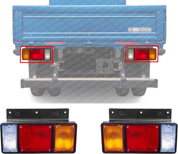 Set of 2 Tail Lights Assembly Right Passenger And Left Driver Side Direct Replacement Compatible With 1995-2010 Isuzu NQR / 1987-2010 NPR IZ2801112 IZ2800112 8970658090 8970658100