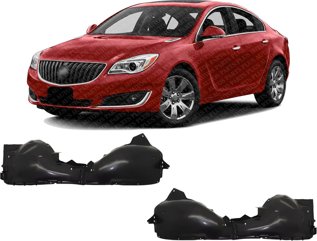 Set Of 2 Front Fender Liner Left Driver & Right Passenger Side Direct Replacement Compatible With 2011-2017 Buick Regal GM1249283 GM1248283 23191944 22970859
