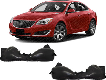 Set Of 2 Front Fender Liner Left Driver & Right Passenger Side Direct Replacement Compatible With 2011-2017 Buick Regal GM1249283 GM1248283 23191944 22970859