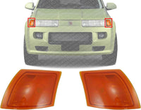 Set Of 2 Front Marker Lamp Lens And Housing Left Driver & Right Passenger Side Direct Replacement Compatible With 2002-2005 Saturn Vue GM2551188 GM2550188 22700025 22700024