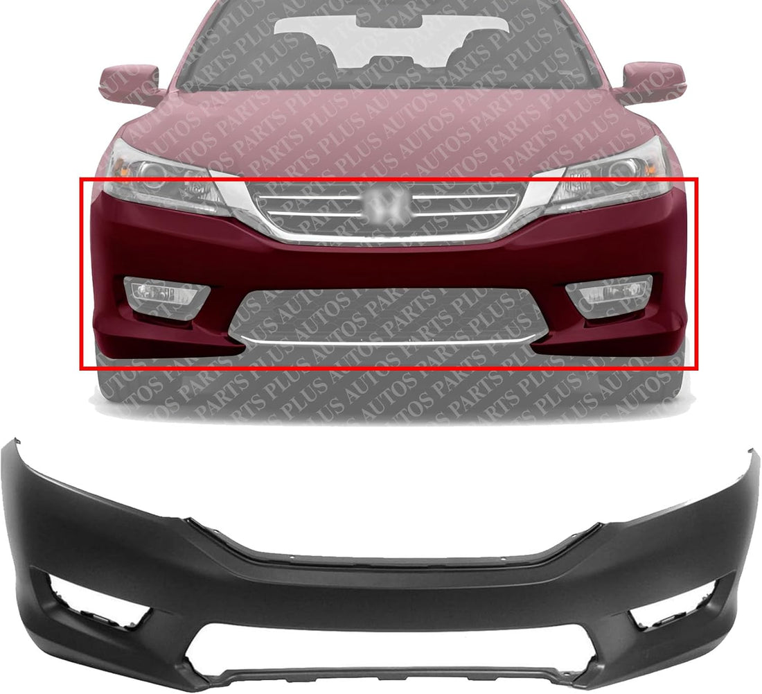 Front Bumper Cover Primed Direct Replacement Compatible With 2013-2015 Honda Accord HO1000288 04711T2AA90ZZ