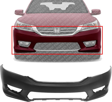 Front Bumper Cover Primed Direct Replacement Compatible With 2013-2015 Honda Accord HO1000288 04711T2AA90ZZ